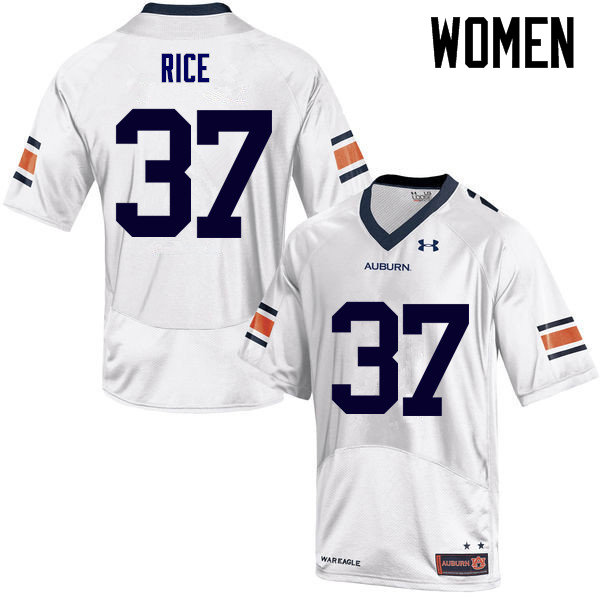 Women Auburn Tigers #37 Logan Rice College Football Jerseys Sale-White